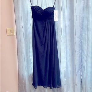 Navy Blue Strapless Dress
